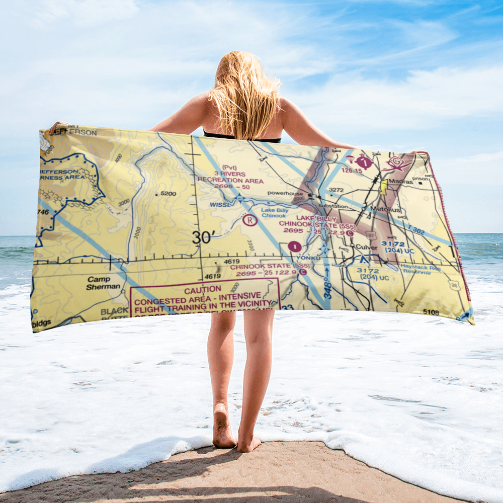 3 Rivers Recreation Area Airport (OG00) VFR Sectional Towel 