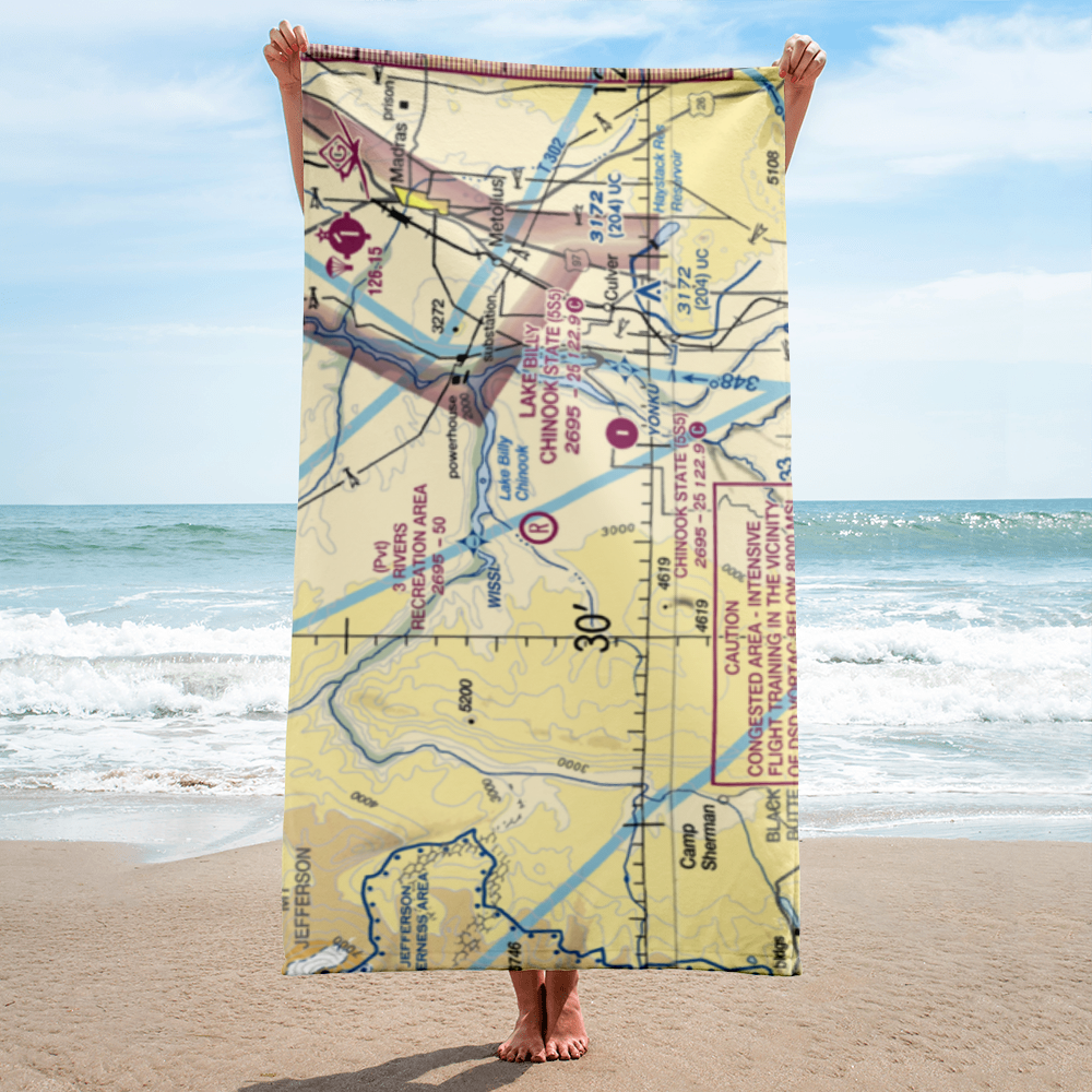 3 Rivers Recreation Area Airport (OG00) VFR Sectional Towel 