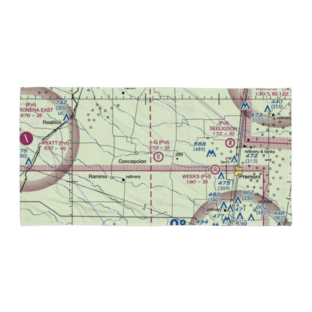 4-G Ranch Airport (XS50) VFR Sectional Towel 