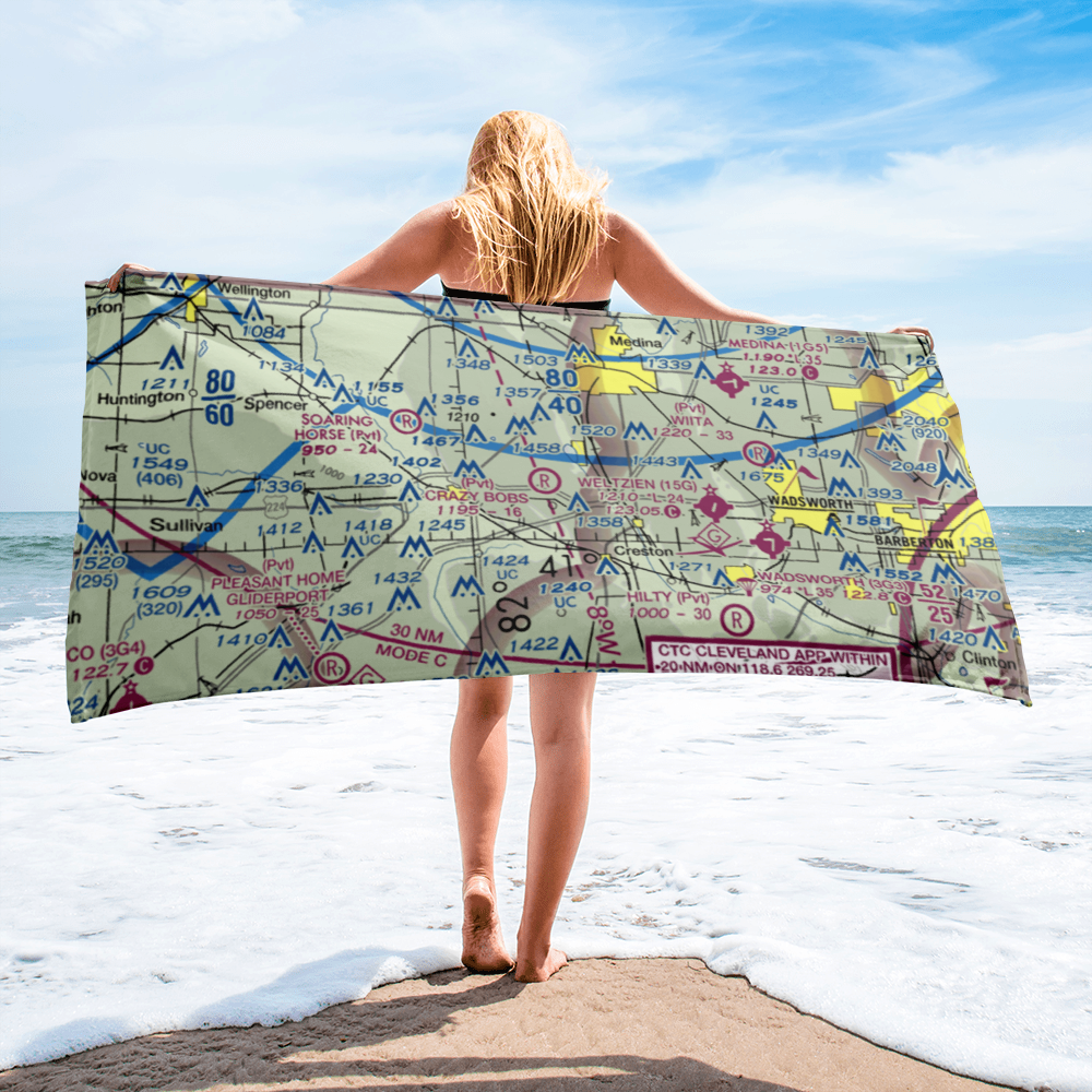 Aero Lake Farm Airport (2OI4) VFR Sectional Towel 