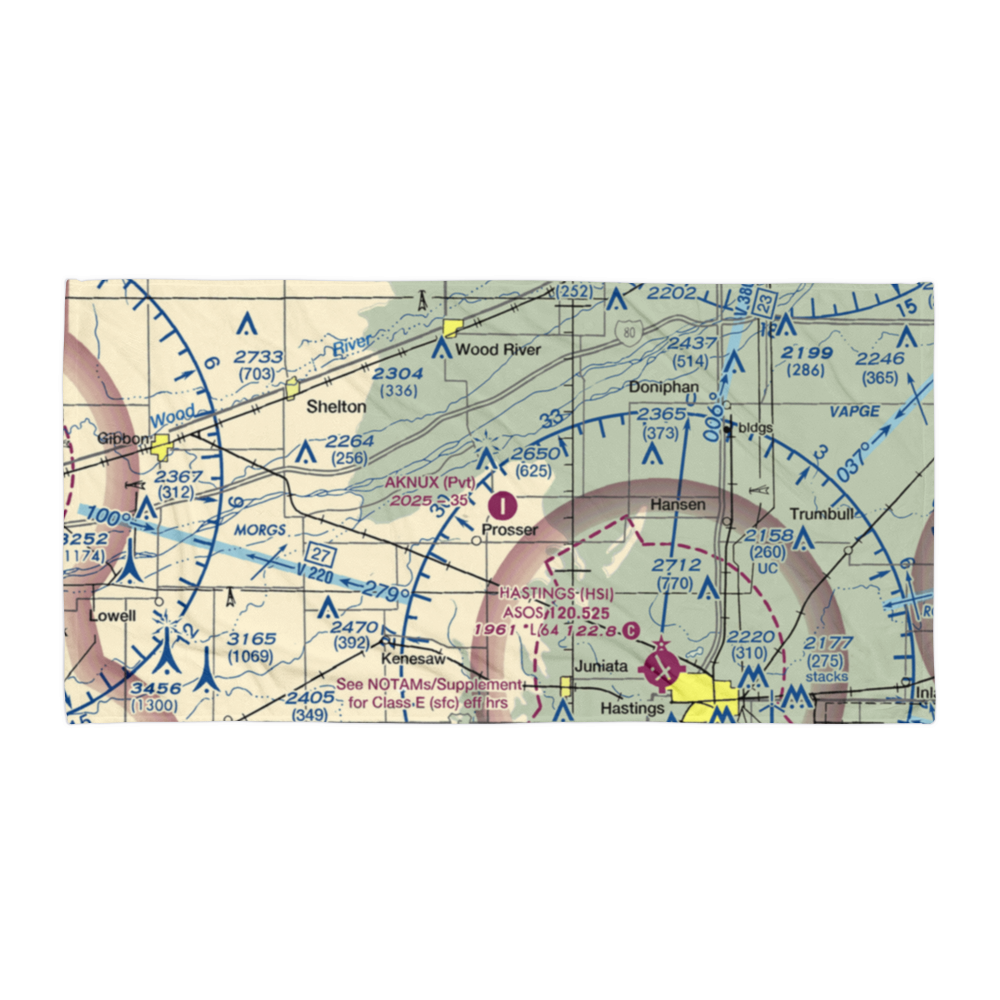 Aknux Airport (NE38) VFR Sectional Towel 