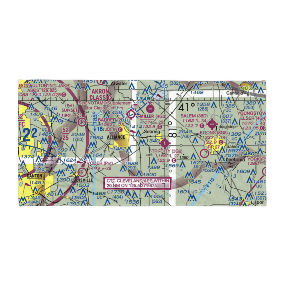 Alliance Airport (OH48) VFR Sectional Towel 