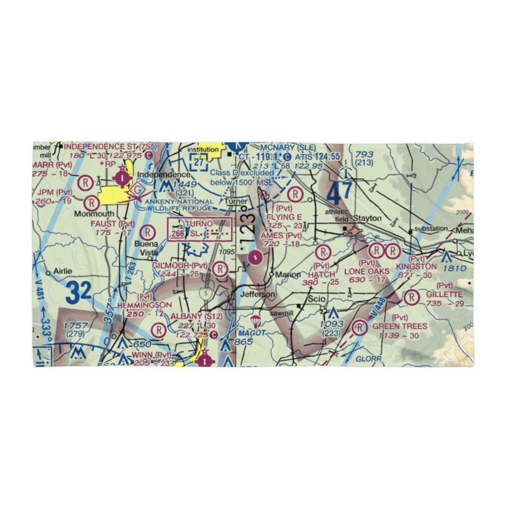 Ames Airport (21OG) VFR Sectional Towel 