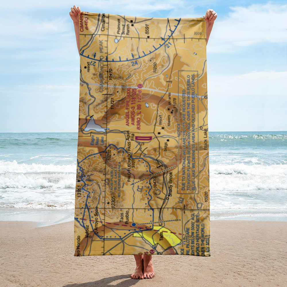 Angel Fire Airport (AXX) VFR Sectional Towel 