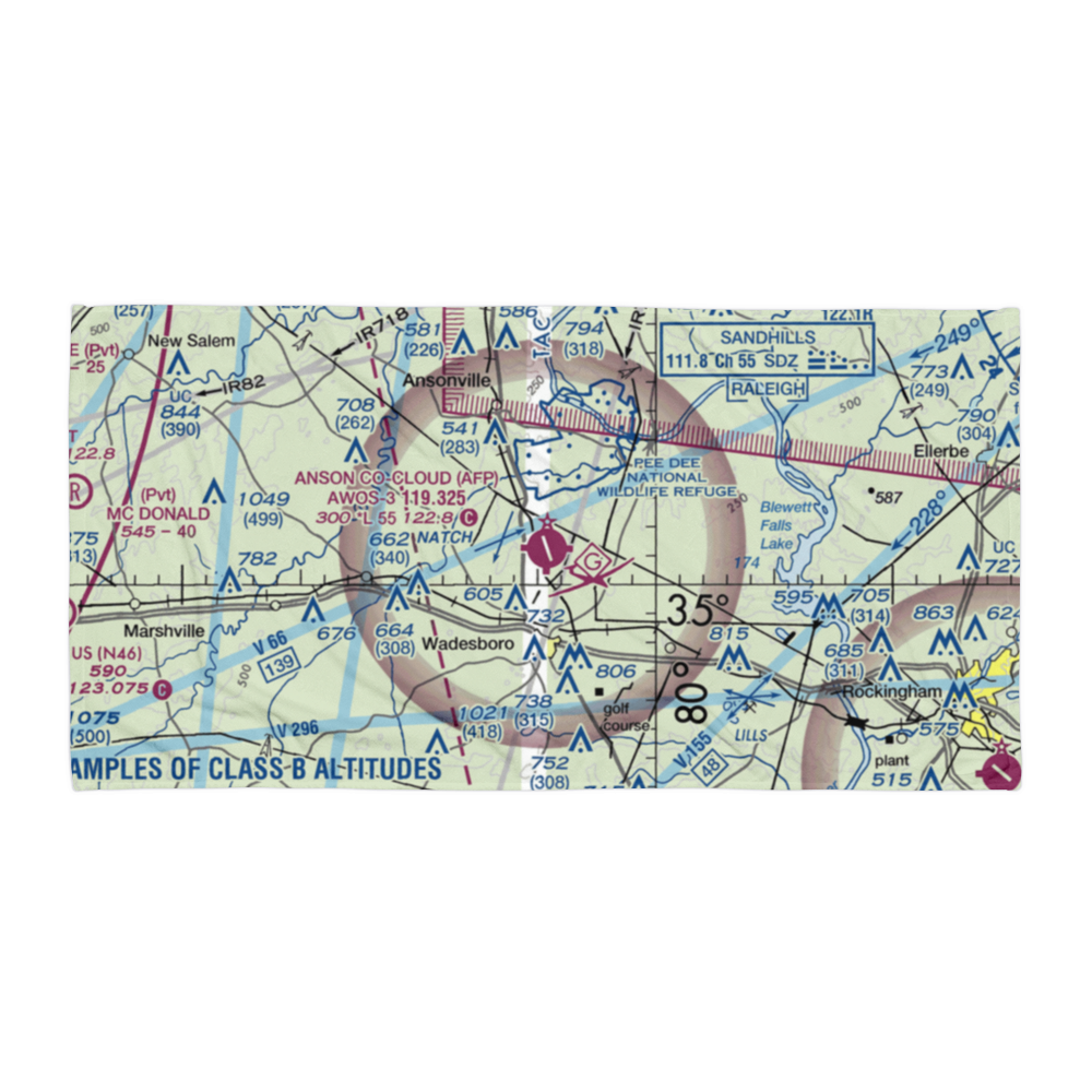 Anson County Airport - Jeff Cloud Field (AFP) VFR Sectional Towel 