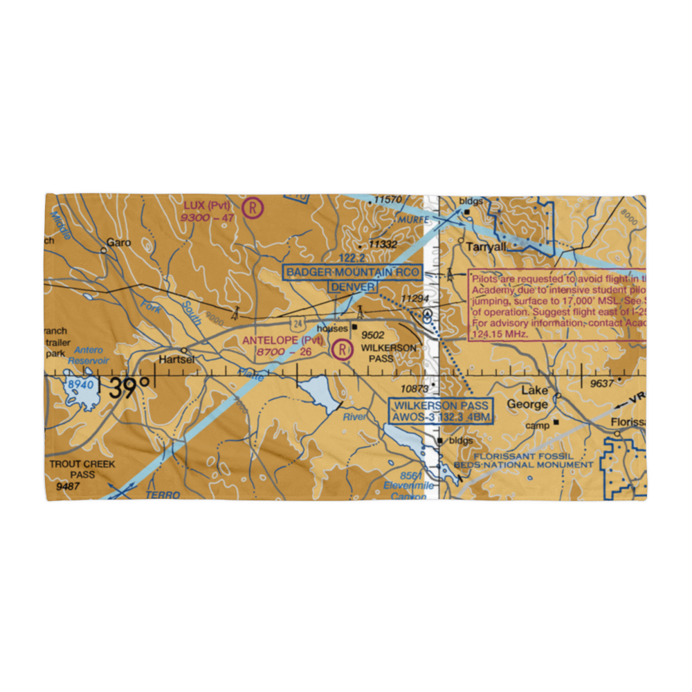 Antelope Airpark (93CO) VFR Sectional Towel 