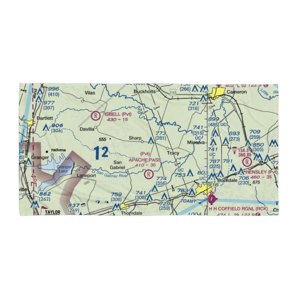 Apache Pass Airport (4XA4) VFR Sectional Towel 