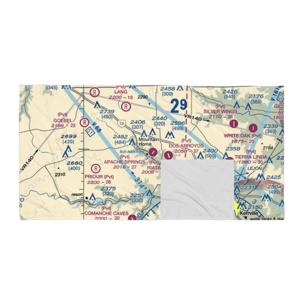 Apache Springs Airport (64TE) VFR Sectional Towel 
