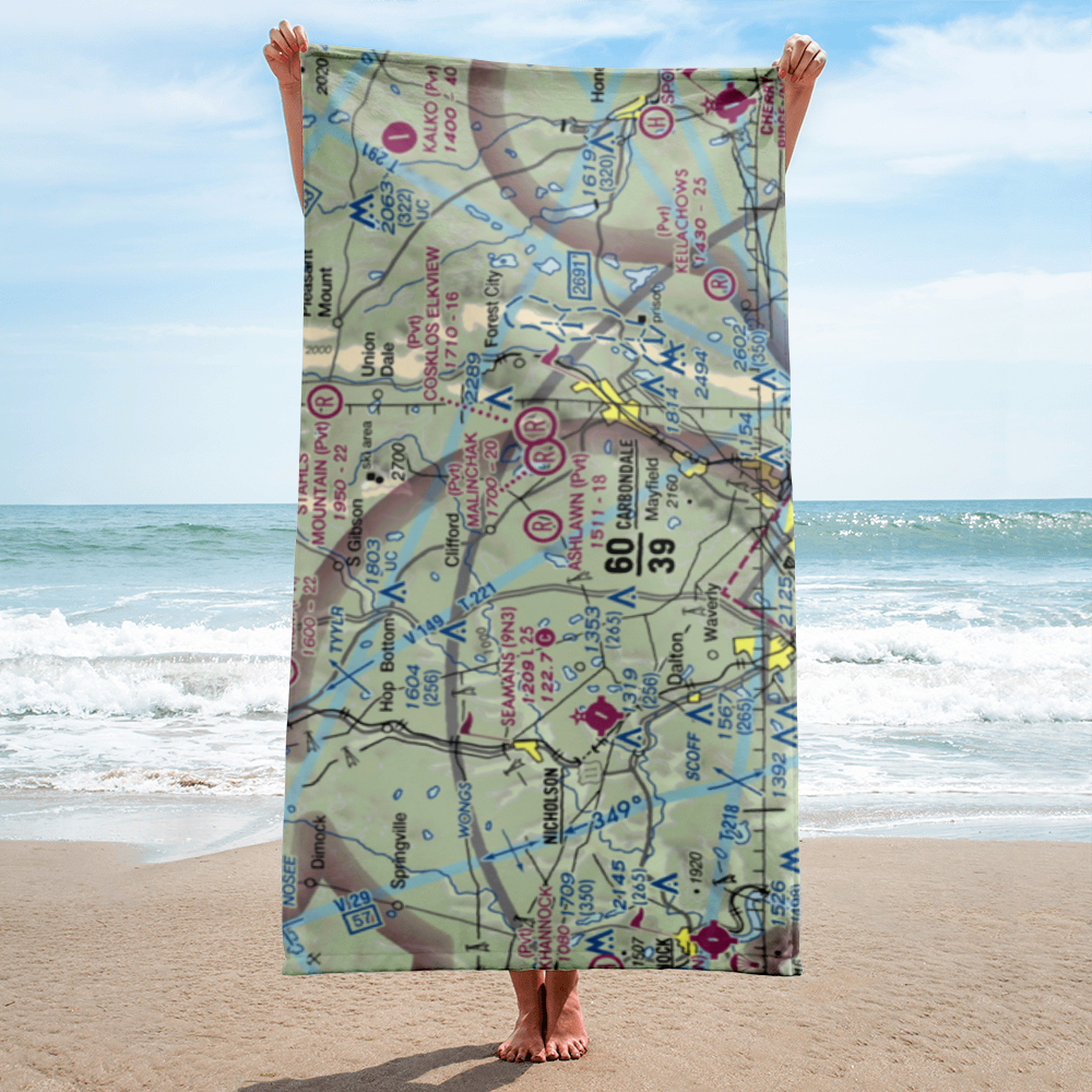 Ashlawn Airport (3PN1) VFR Sectional Towel 