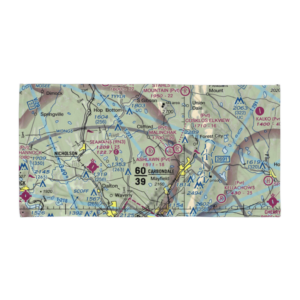 Ashlawn Airport (3PN1) VFR Sectional Towel 