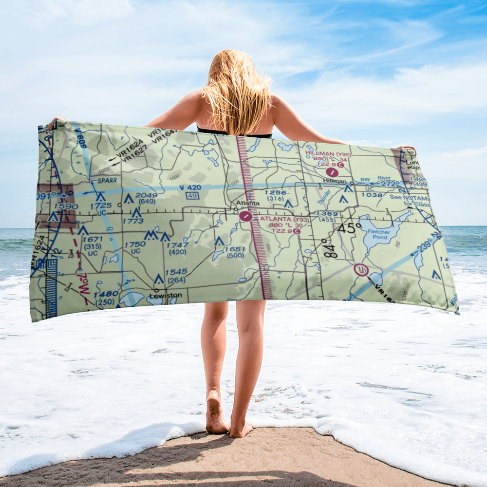 Atlanta Municipal Airport (Y93) VFR Sectional Towel 