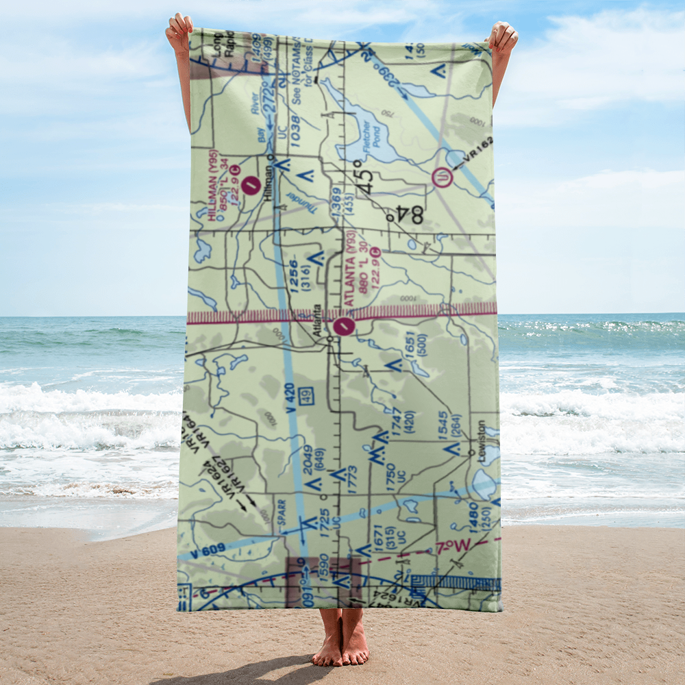Atlanta Municipal Airport (Y93) VFR Sectional Towel 