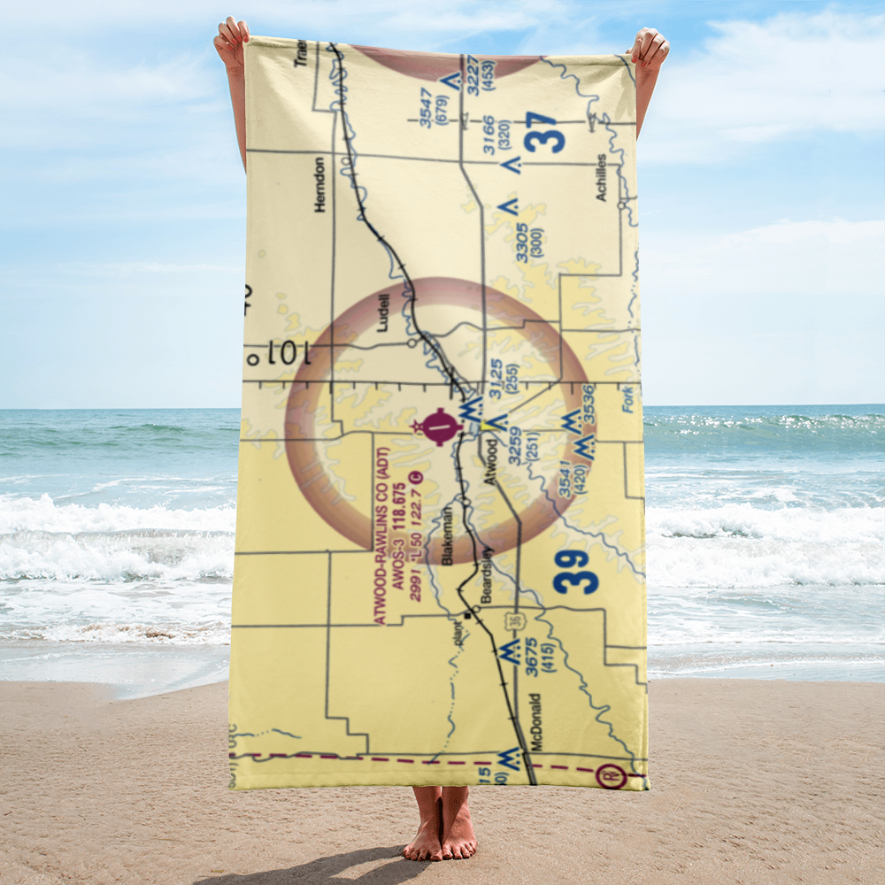Atwood-Rawlins County City Airport (ADT) VFR Sectional Towel 