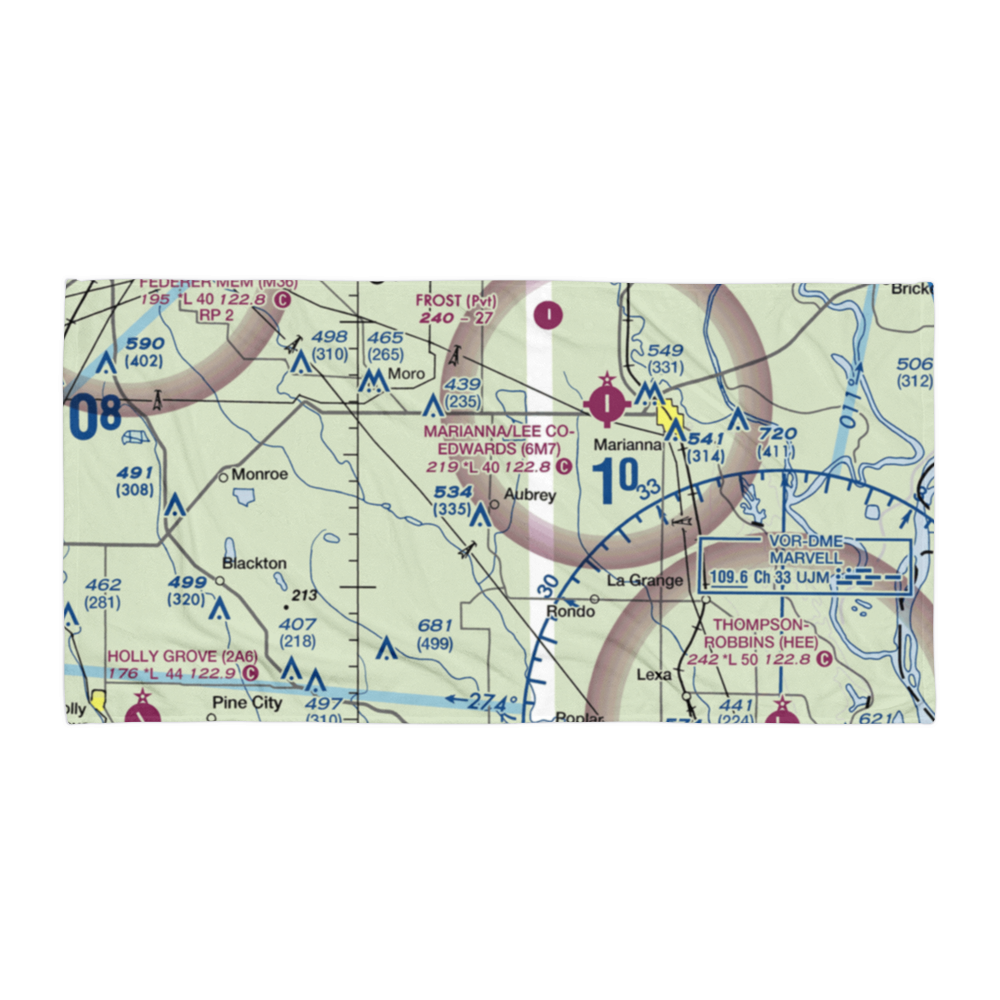 Aubry Field (AUBRY) VFR Sectional Towel 