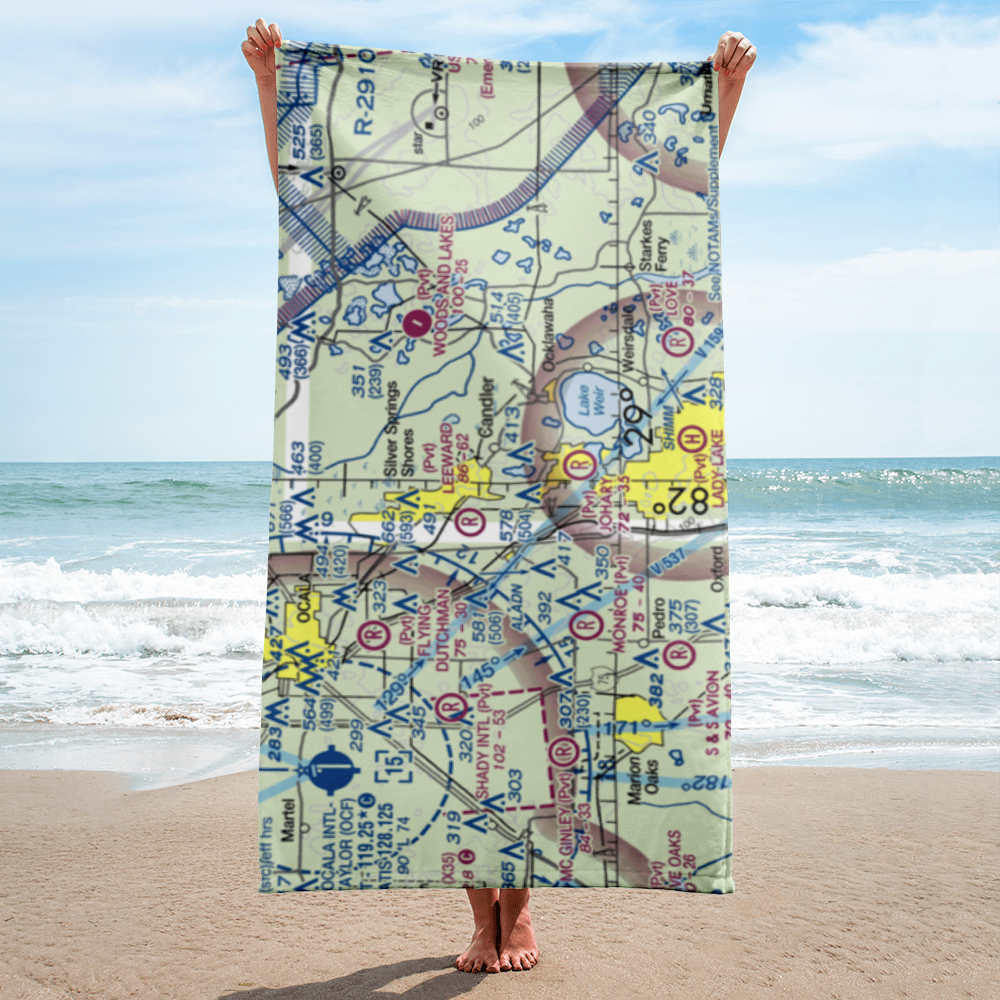 Back Achers Airport (8FL3) VFR Sectional Towel 