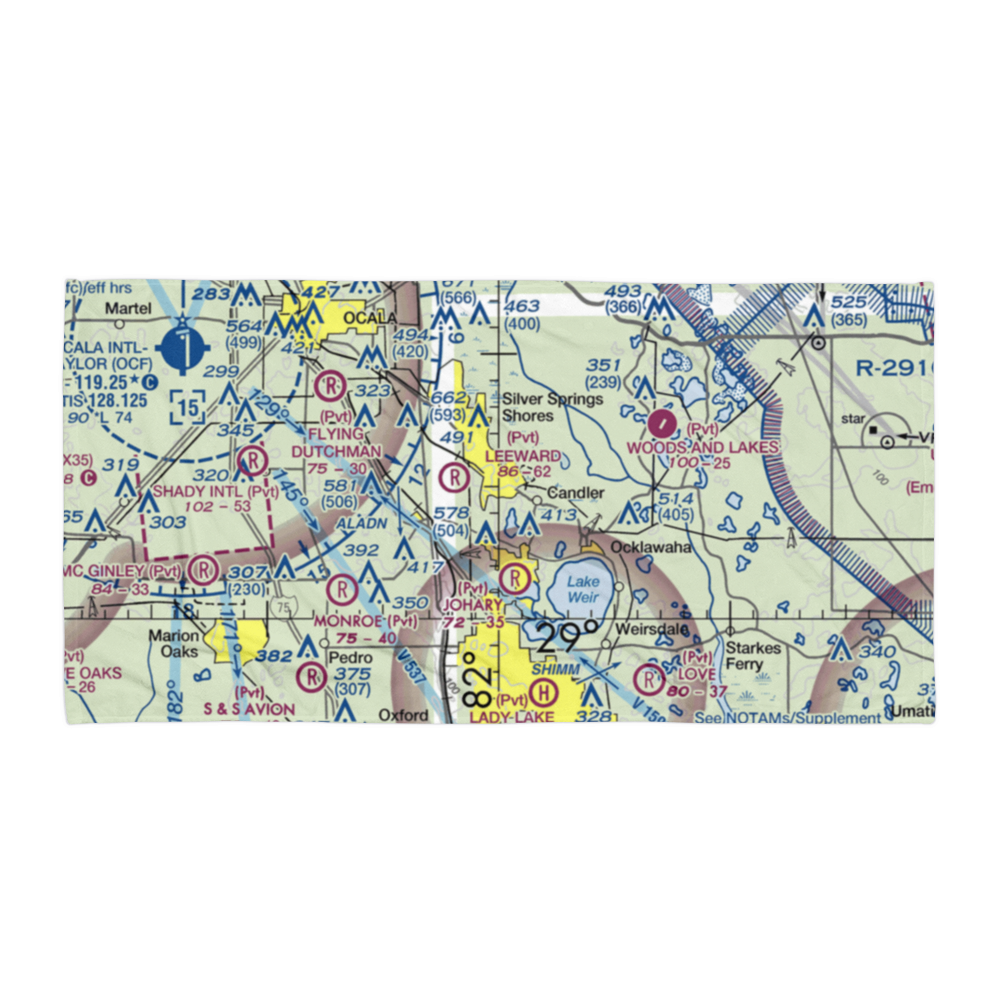 Back Achers Airport (8FL3) VFR Sectional Towel 