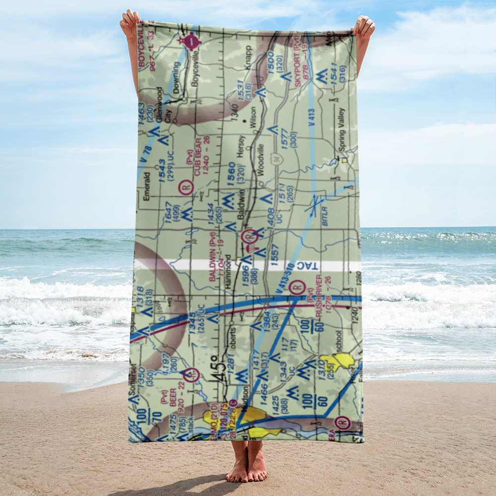 Baldwin Airport (WI14) VFR Sectional Towel 