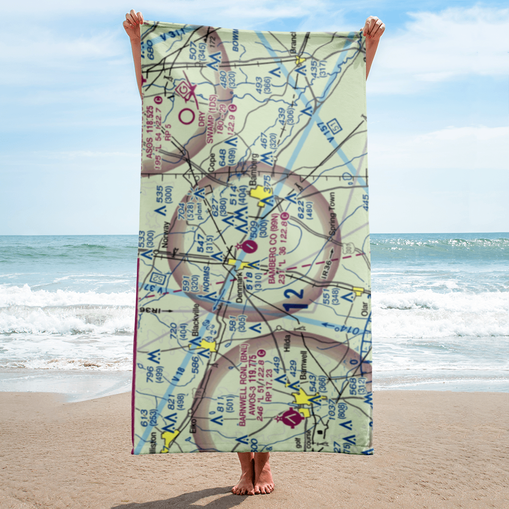 Bamberg County Airport (99N) VFR Sectional Towel 