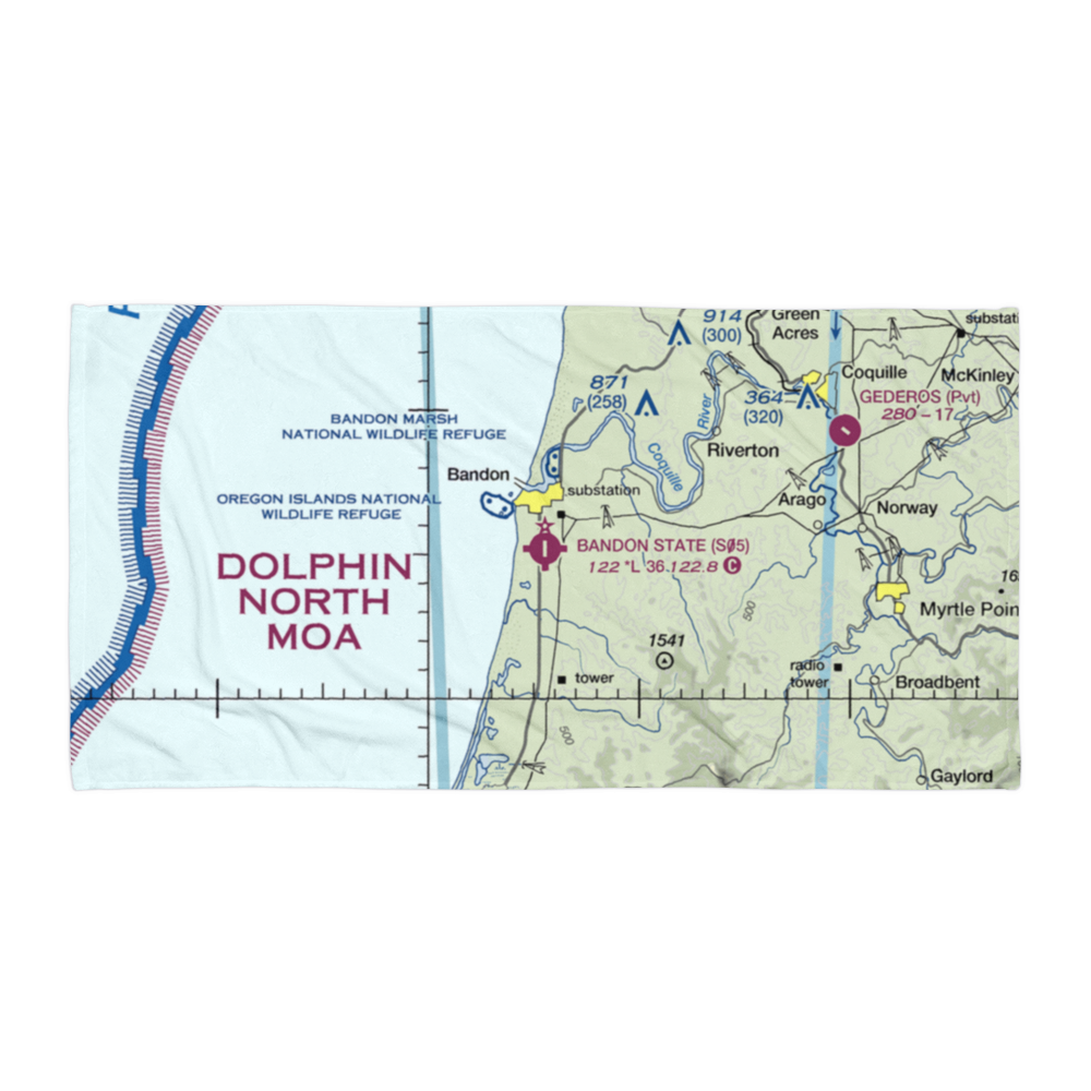 Bandon State Airport (S05) VFR Sectional Towel 