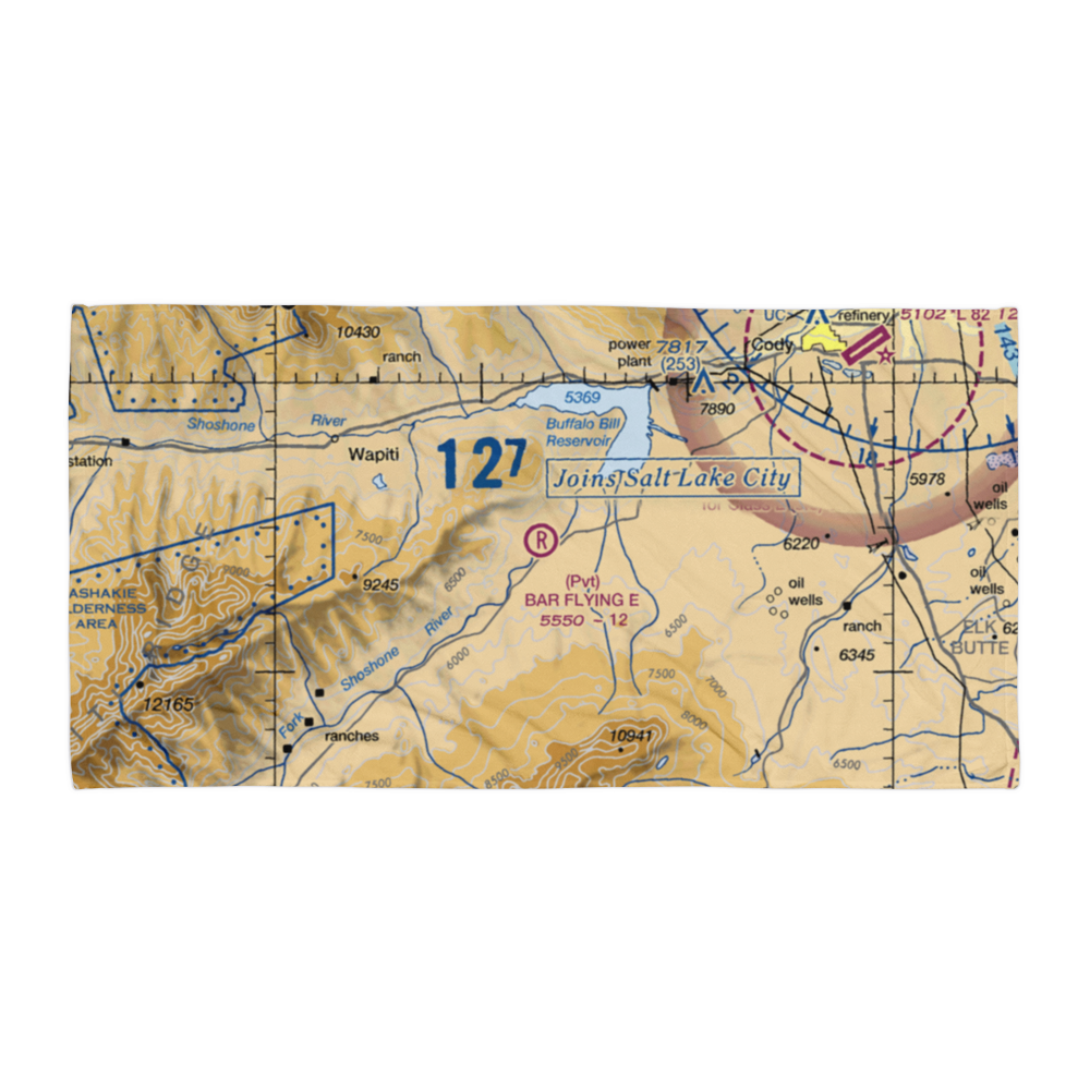 Bar Flying E Airport (2WY8) VFR Sectional Towel 