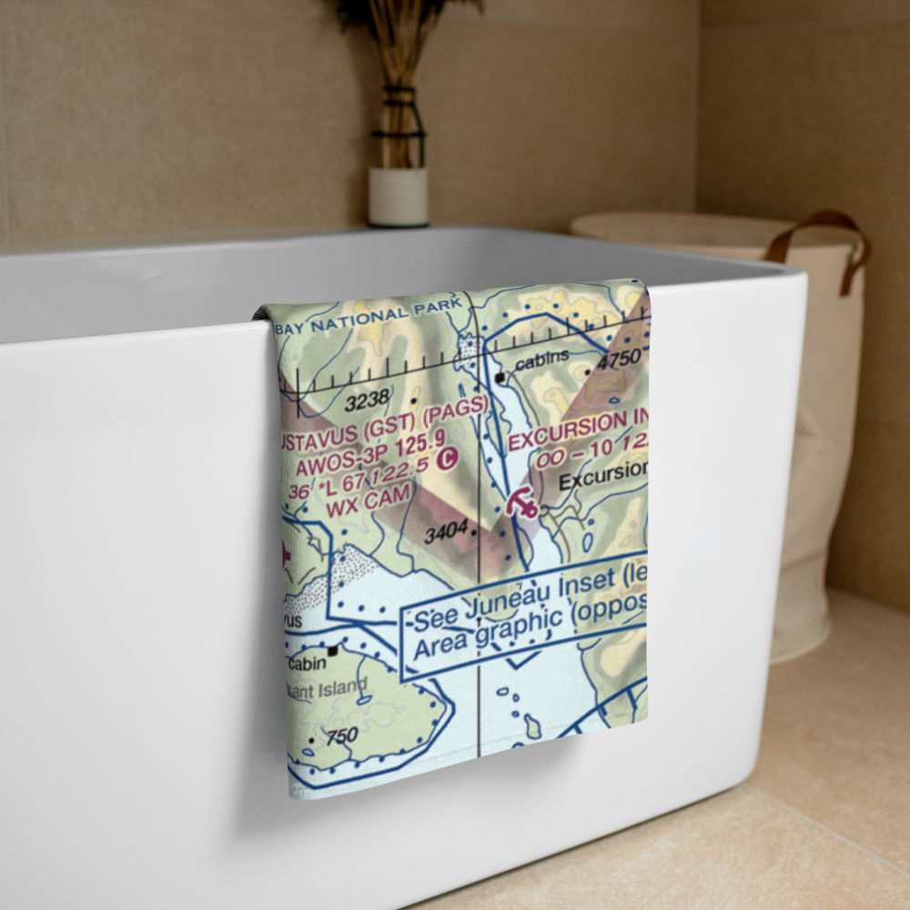 Bartlett Cove Seaplane Base (BQV) VFR Sectional Towel 