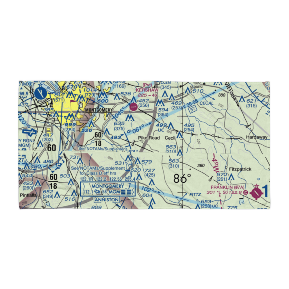 Bartlett Ranch Airport (AL79) VFR Sectional Towel 
