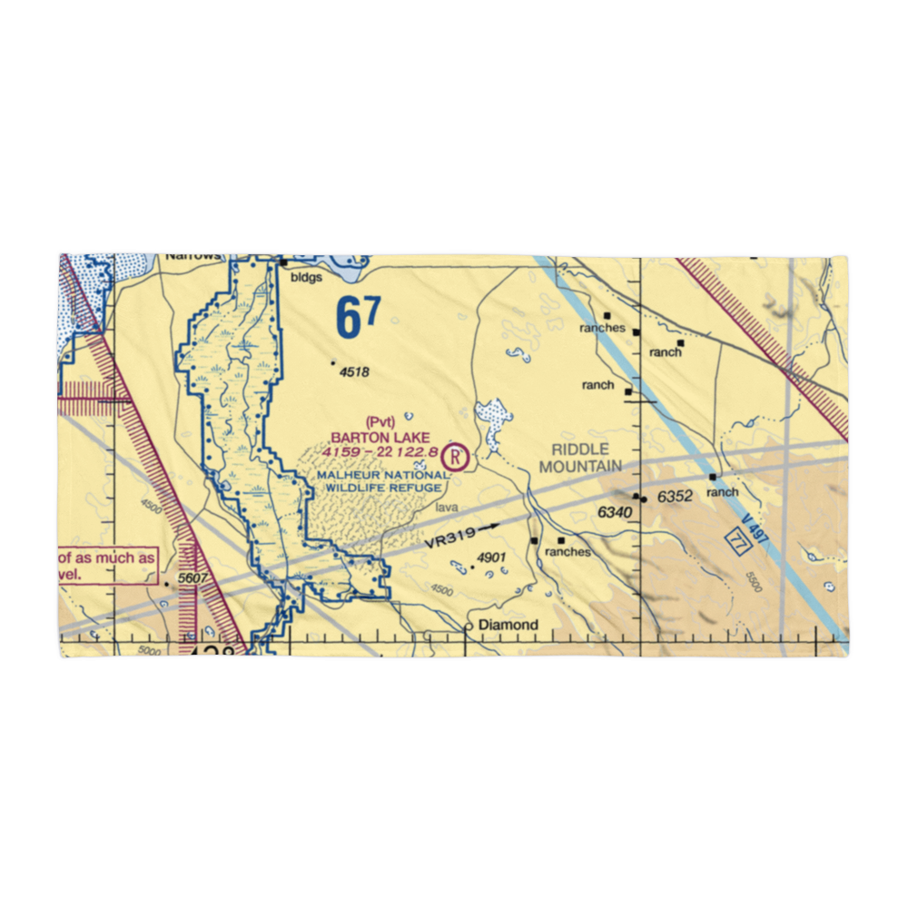 Barton Lake Ranch Airport (OR08) VFR Sectional Towel 