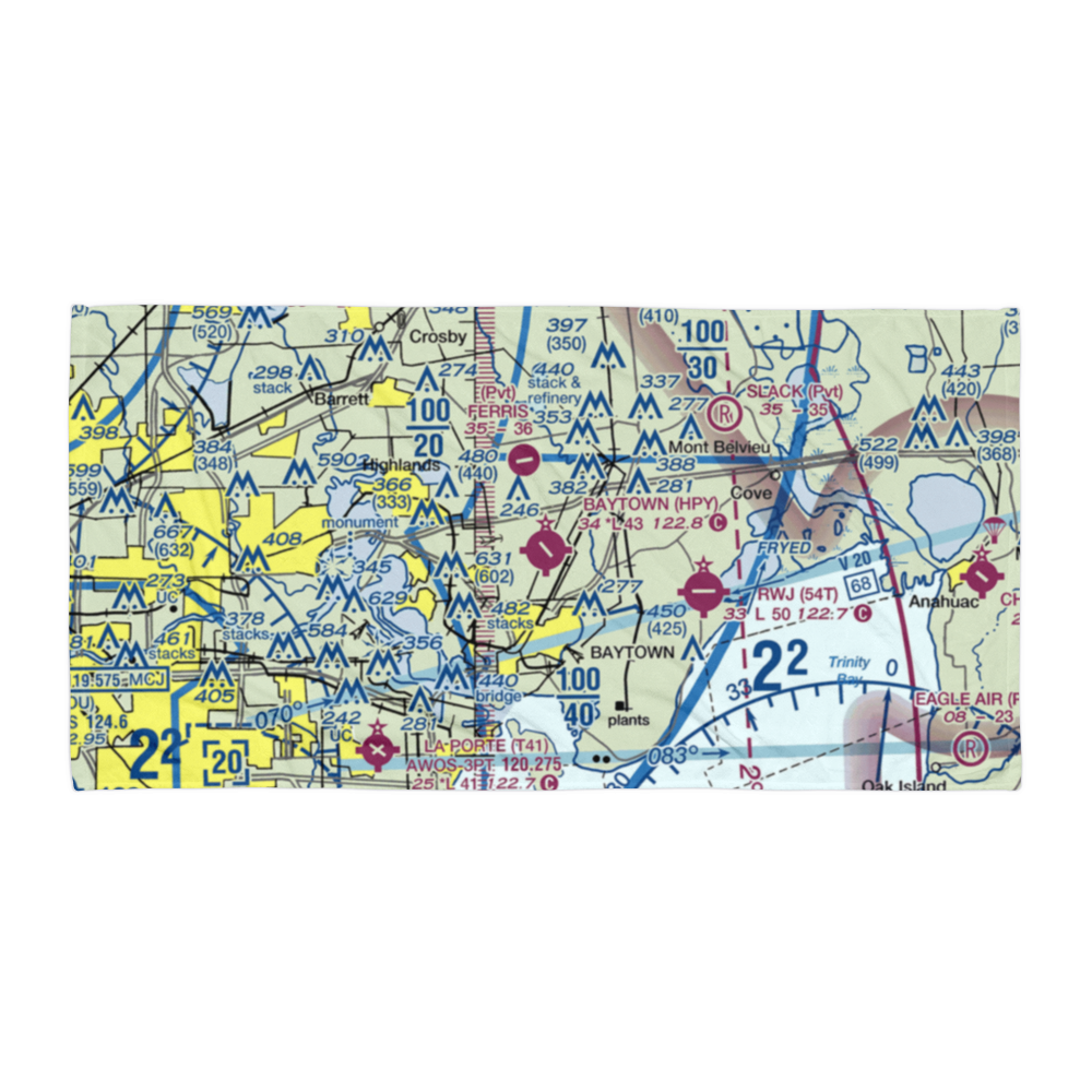 Baytown Airport (HPY) VFR Sectional Towel 