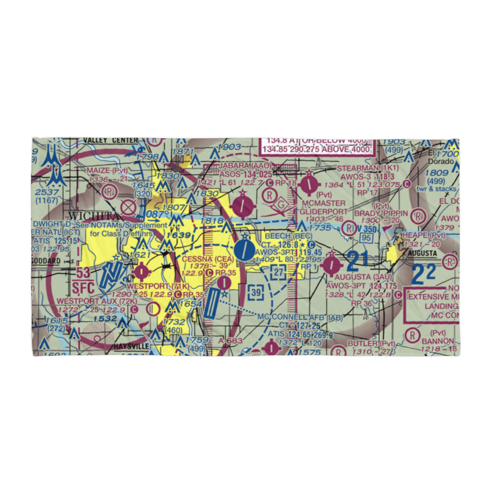 Beech Factory Airport (BEC) VFR Sectional Towel 