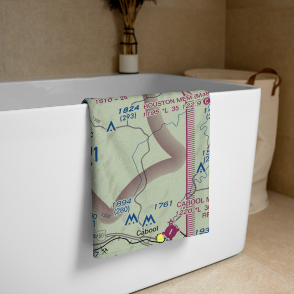 Belly Acres Ranch Airport (22MO) VFR Sectional Towel 