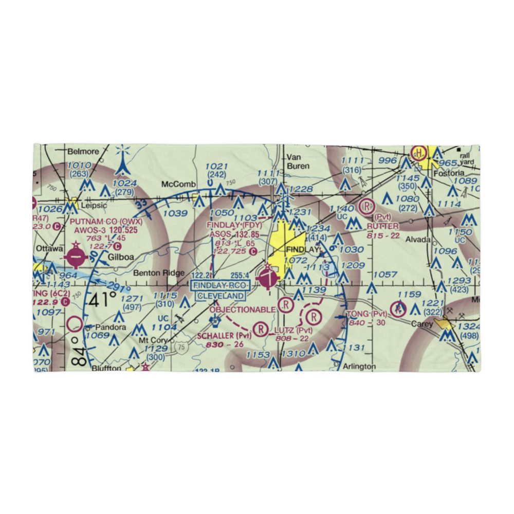 Berg Field (OH98) VFR Sectional Towel 