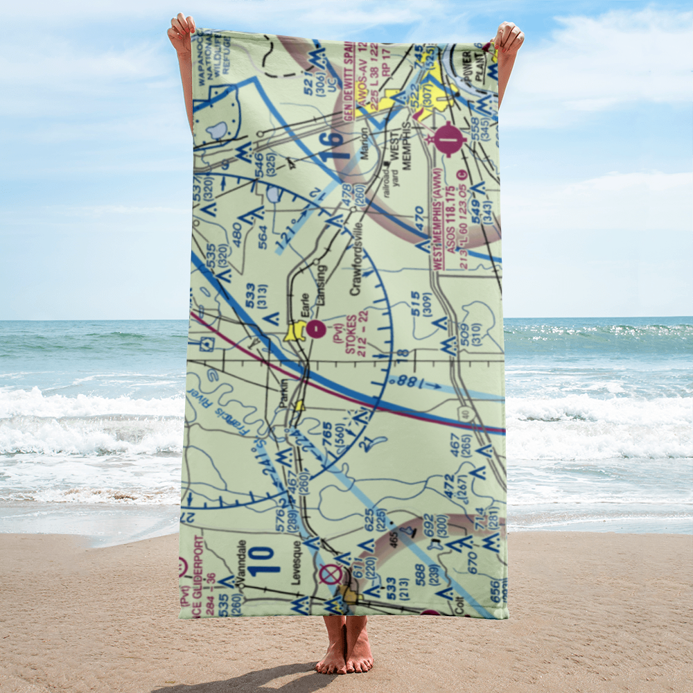 Bernard Manor Airport (65AR) VFR Sectional Towel 
