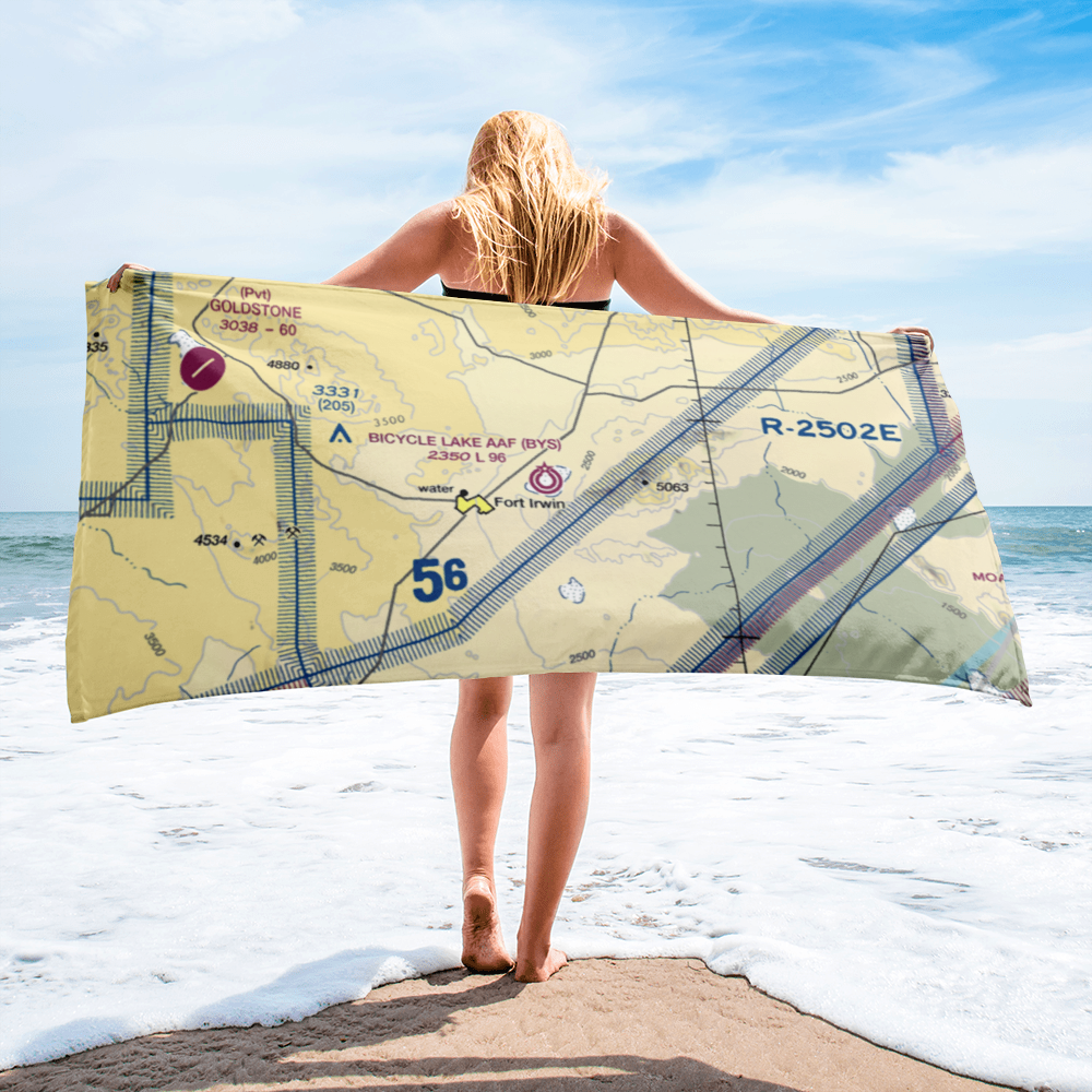 Bicycle Lake Army Air Field (BYS) VFR Sectional Towel 