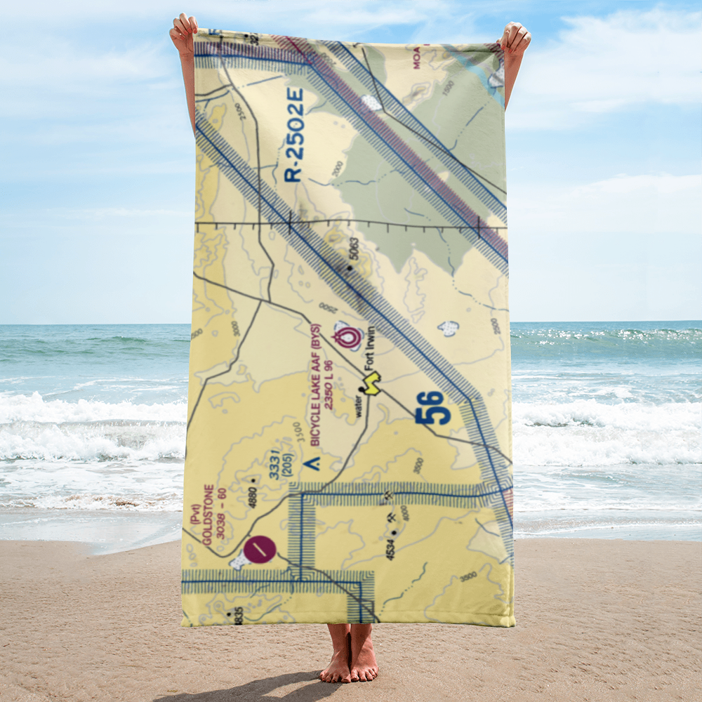 Bicycle Lake Army Air Field (BYS) VFR Sectional Towel 