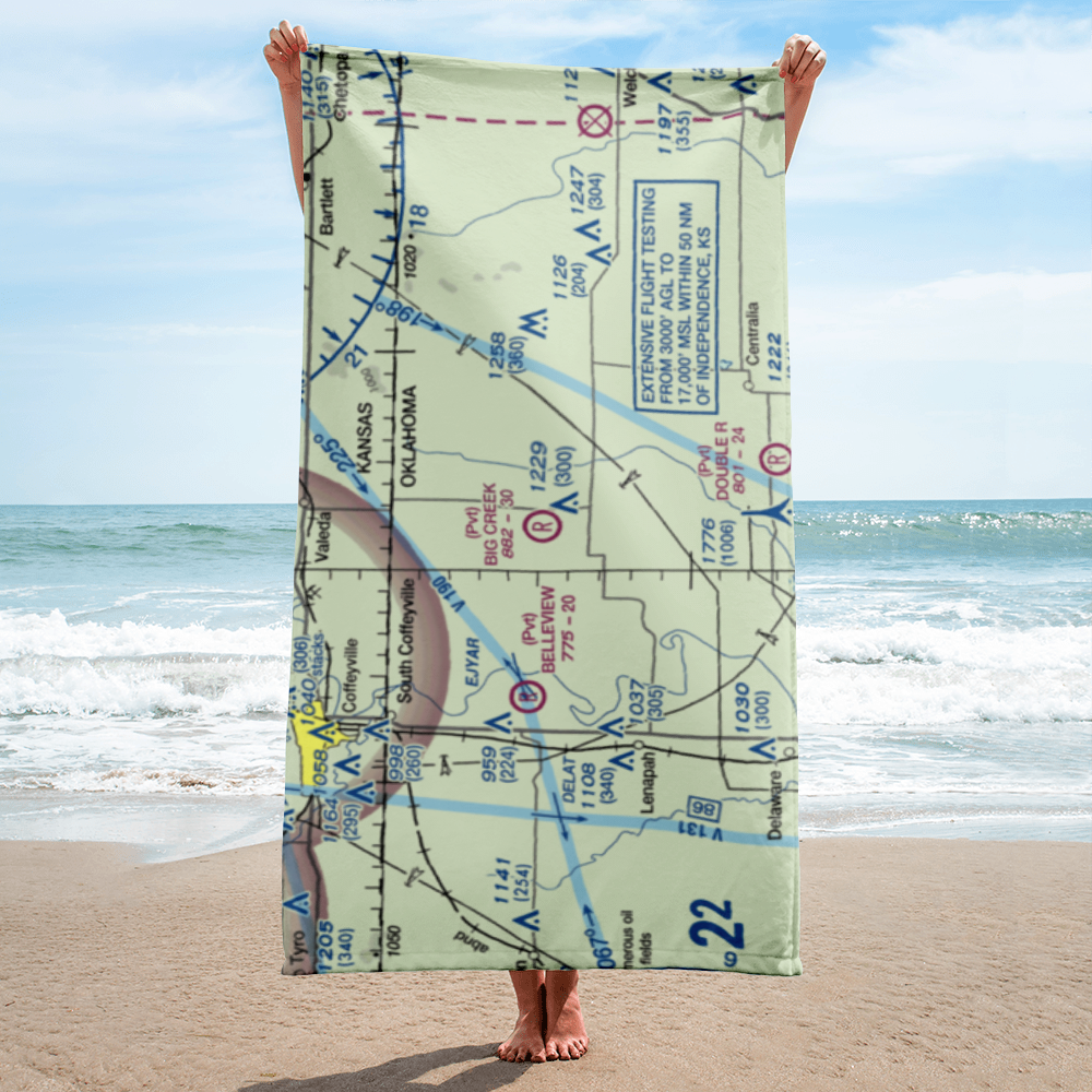 Big Creek Ranch Airstrip (OK88) VFR Sectional Towel 