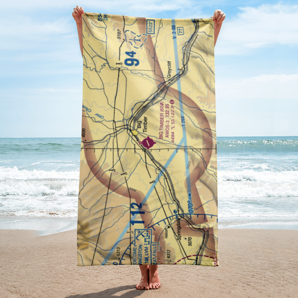 Big Timber Airport (6S0) VFR Sectional Towel 