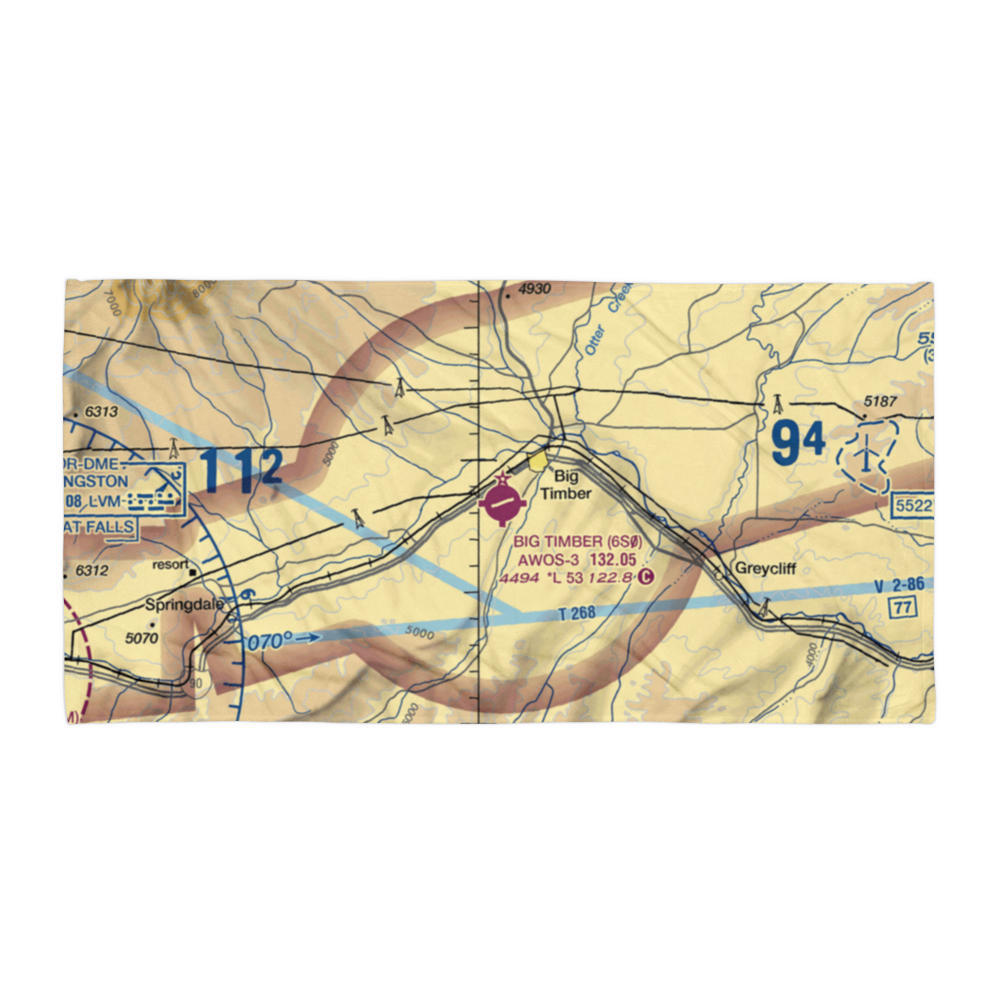 Big Timber Airport (6S0) VFR Sectional Towel 