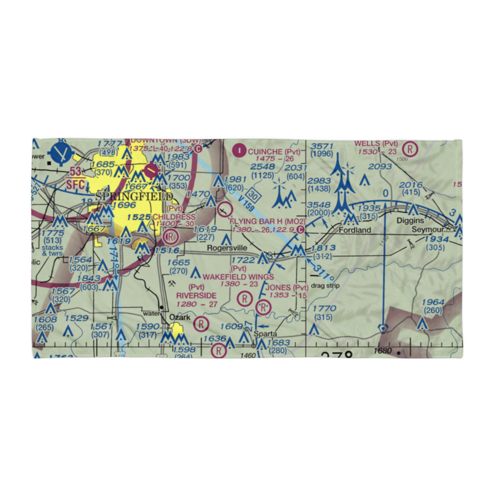 Bill Lee Memorial Airport (MO18) VFR Sectional Towel 