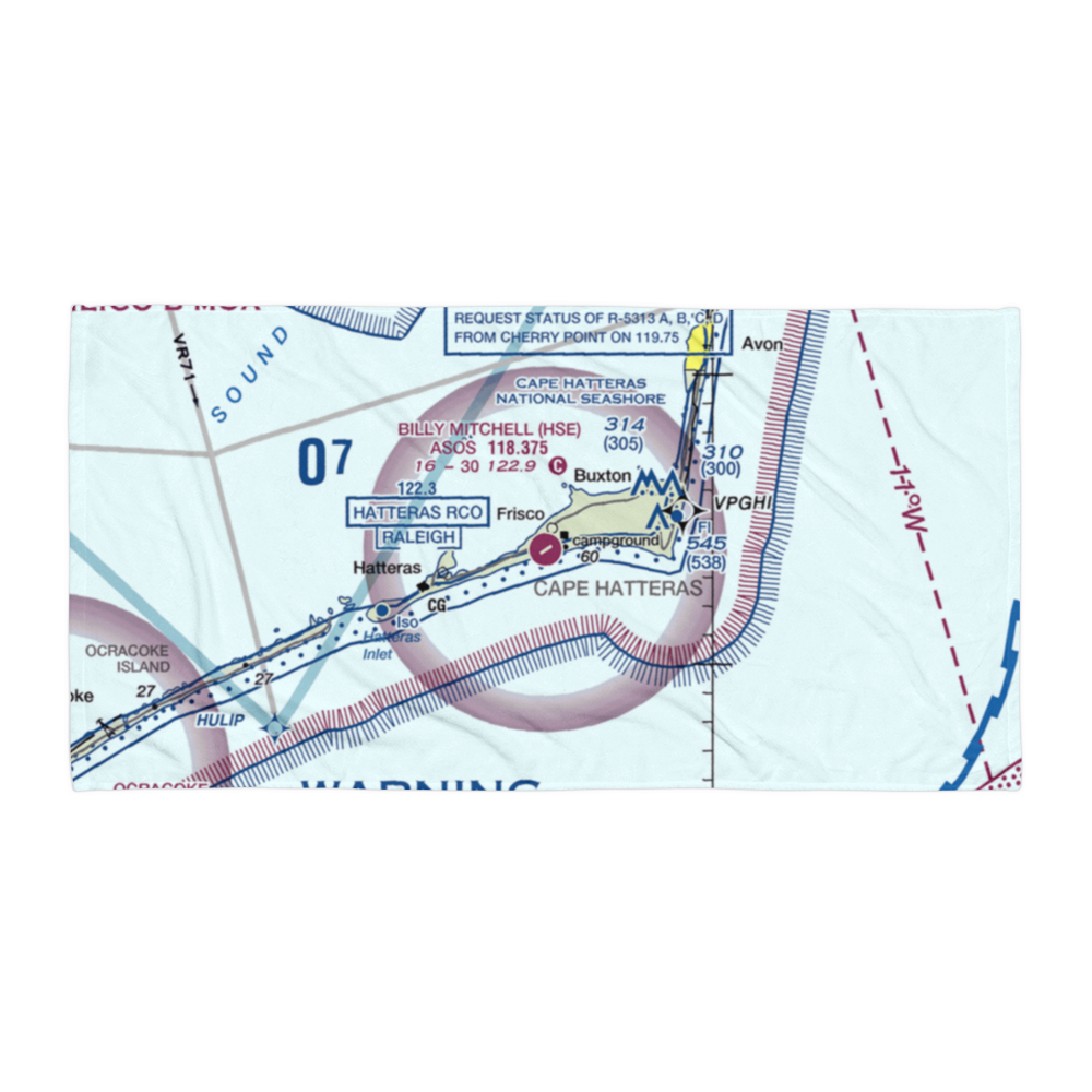 Billy Mitchell Airport (HSE) VFR Sectional Towel 