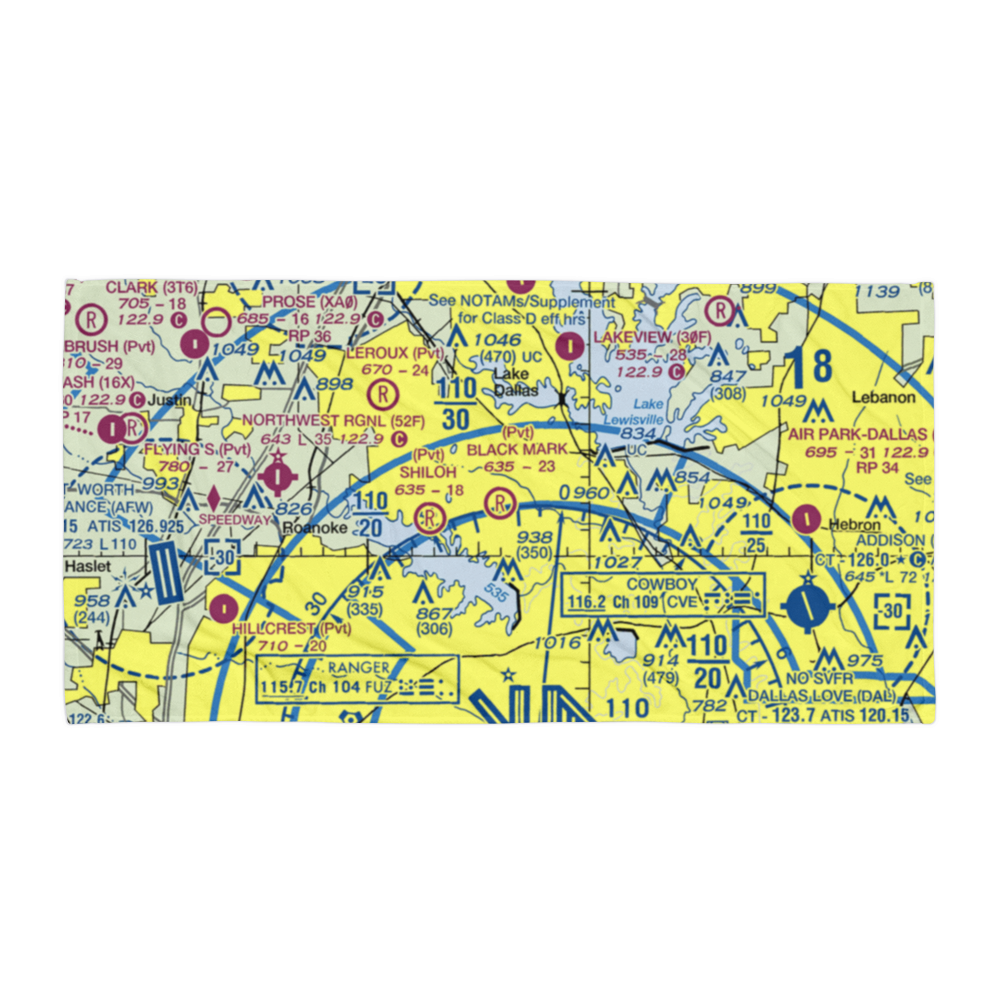 Black Mark Strip (5TX4) VFR Sectional Towel 