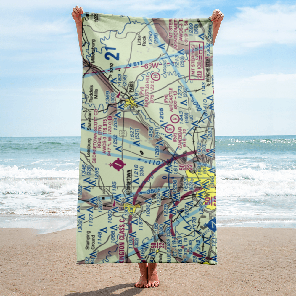 Blue Haven Farm Airport (14KY) VFR Sectional Towel 