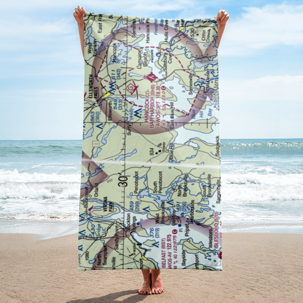 Blue Hill Airport (07B) VFR Sectional Towel 