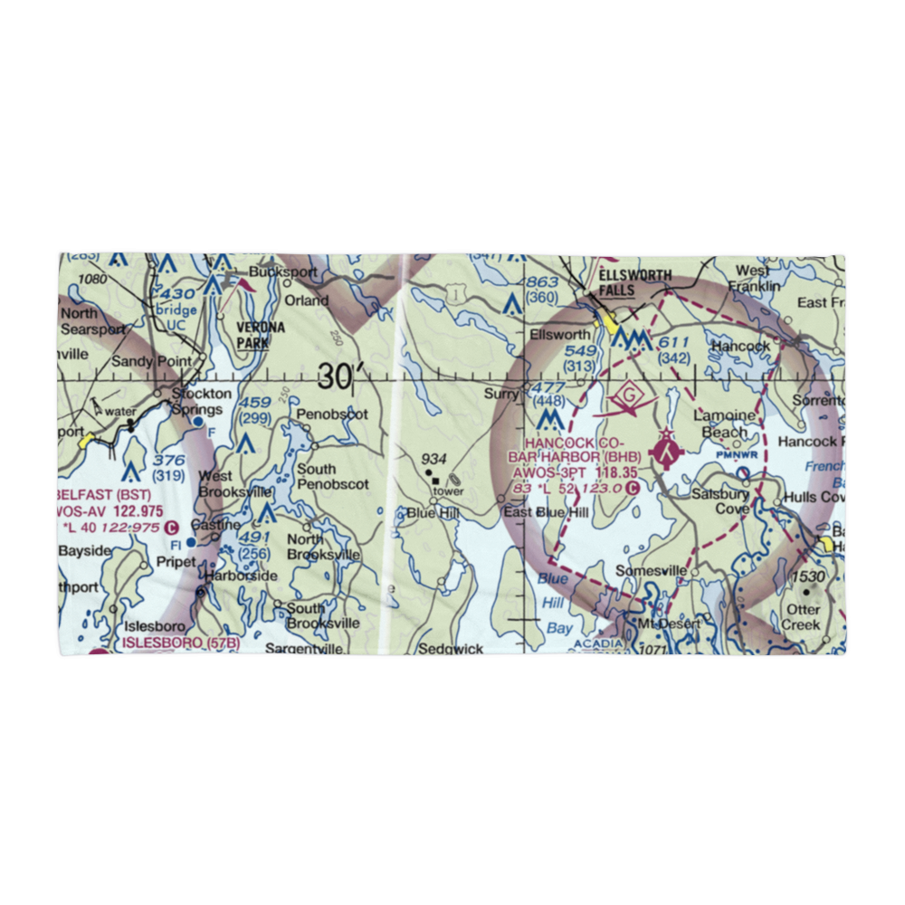 Blue Hill Airport (07B) VFR Sectional Towel 