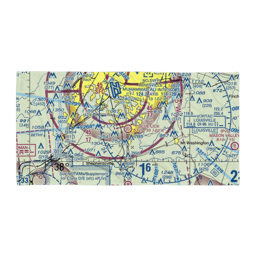 Blue Lick Airport (07KY) VFR Sectional Towel 