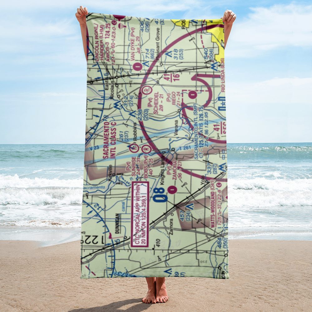 Bob's Flying Service Inc Airport (32CL) VFR Sectional Towel 
