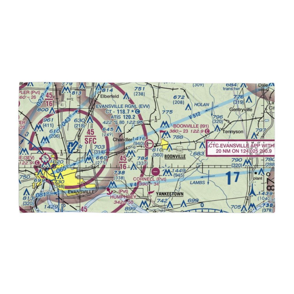 Boonville Airport (I91) VFR Sectional Towel 