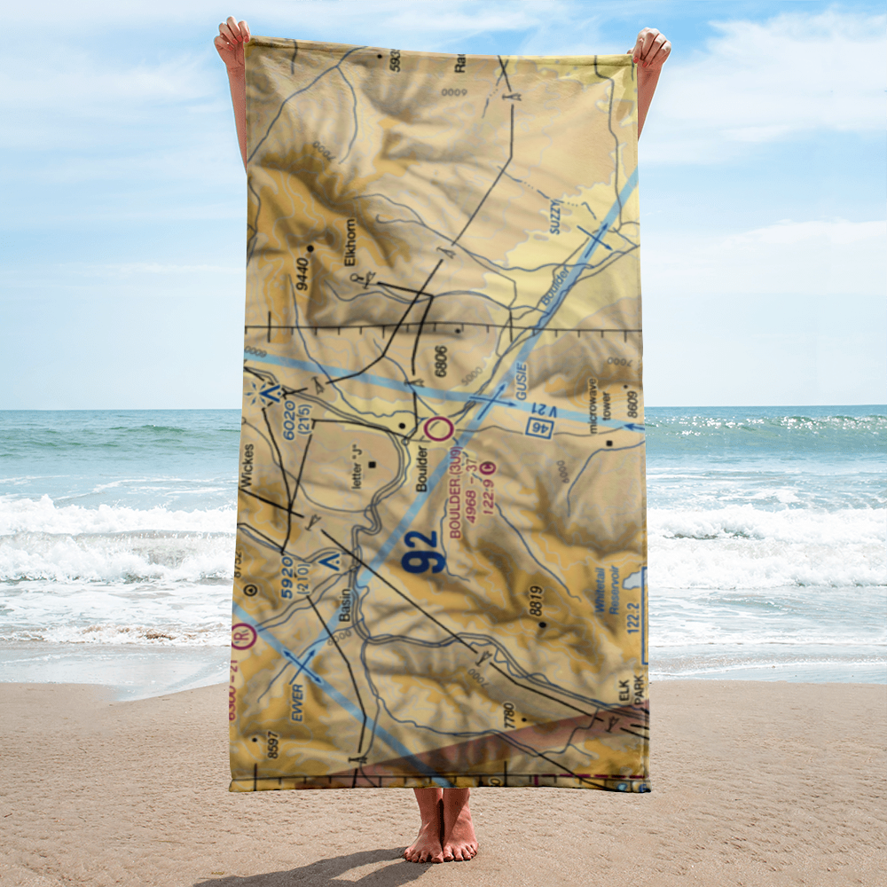 Boulder Airport (3U9) VFR Sectional Towel 