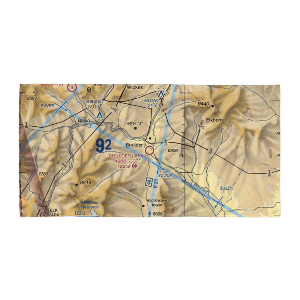 Boulder Airport (3U9) VFR Sectional Towel 