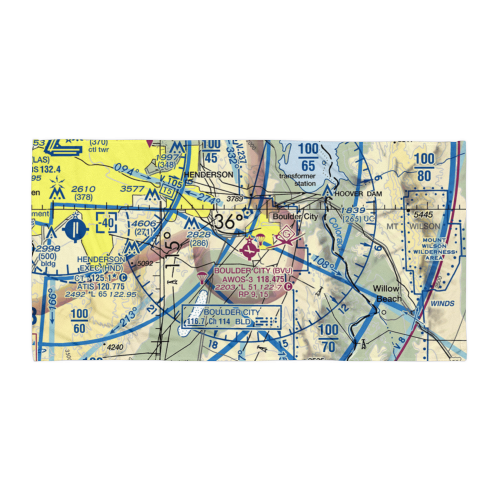 Boulder City Municipal Airport (BVU) VFR Sectional Towel 