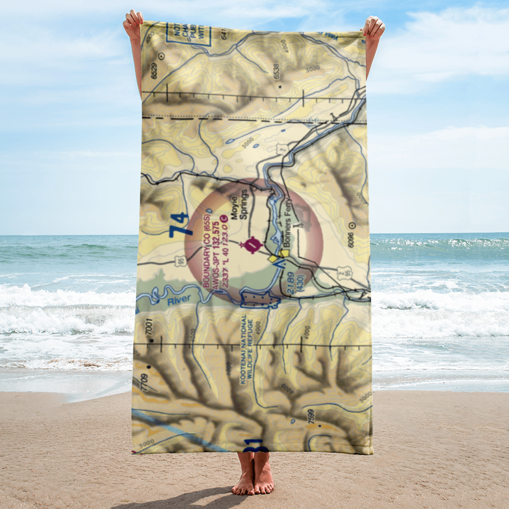 Boundary County Airport (65S) VFR Sectional Towel 